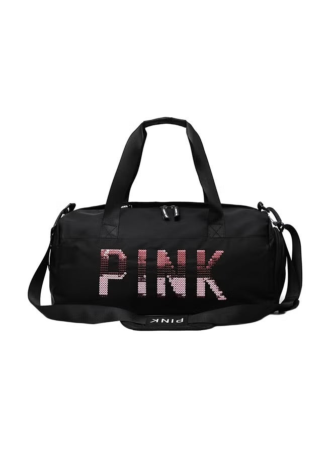 PINK Stylish Sequin Sports Bag With Large Capacity And Durable Fabric For Women And Gym Enthusiasts - Image 1